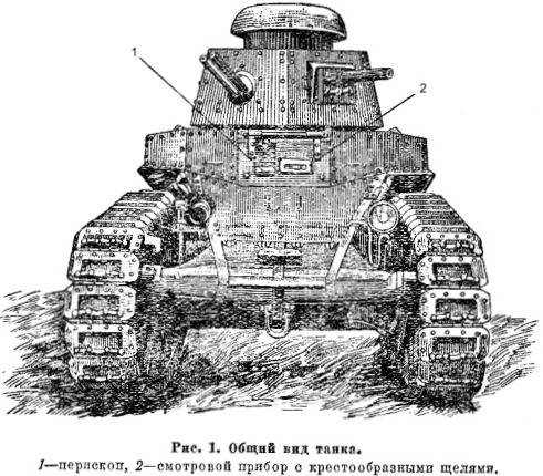 Танк Т-18, рисунок, вид спереди