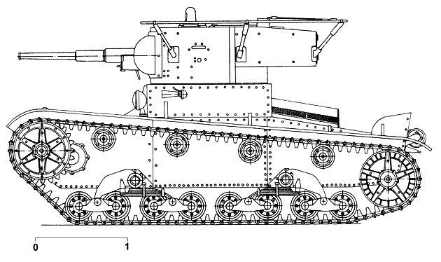 Танк Т-26, чертеж башни с антенной