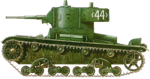 Танк Т-26, схема окраски, вид слева