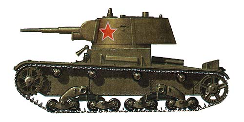 Танк Т-26, схема окраски, вид слева