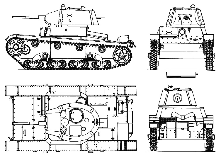 Танк Т-26, чертёж