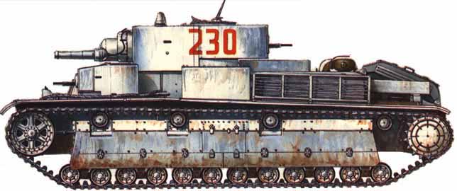Танк Т-28, схема окраски, зимний вариант