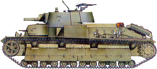 Танк Т-28, схема окраски, вид сбоку
