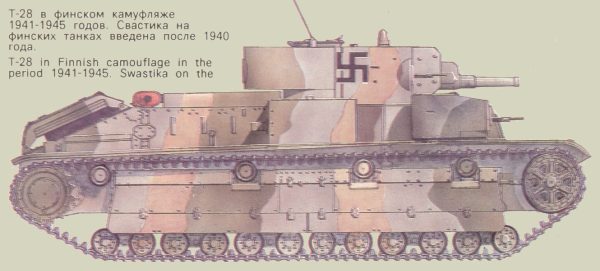 Танк Т-28 в финском камуфляже 1941-1945 годов