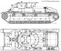 танк Т-28, чертеж, вид сбоку и сверху