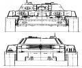 танк Т-28, чертёж, вид спереди и сзади
