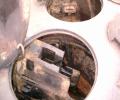 танк Т-34/76, башня изнутри, вид через открытые люки