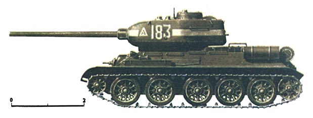 Танк Т-34/85, схема окраски, вид слева
