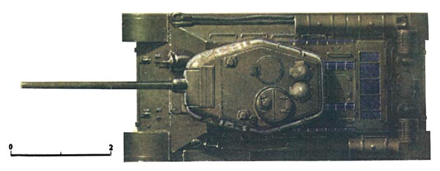 Танк Т-34/85, схема окраски, вид сверху