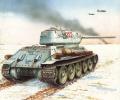 танк Т-34/85, рисунок в зимней окраске