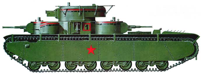 Танк Т-35, вид слева