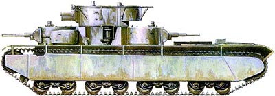 Танк Т-35 в зимней окраске