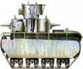 танк Т-35 в зимней окраске
