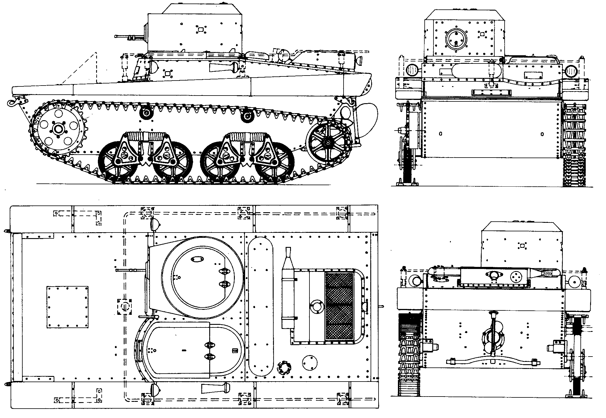 Танк Т-37, чертёж танка