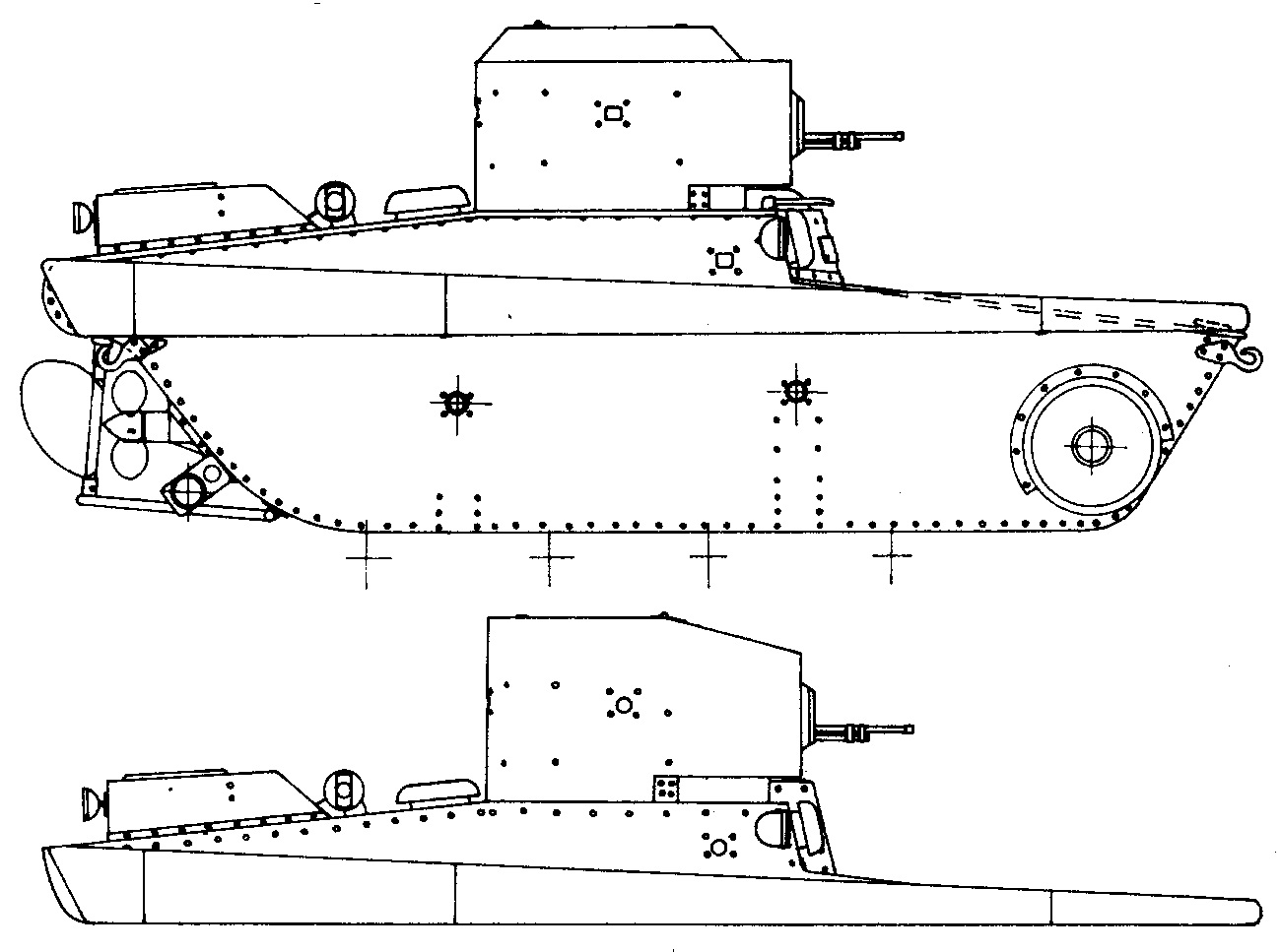 Танк Т-37, чертеж корпуса танка