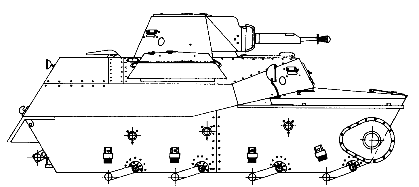 Танк Т-40, чертёж корпуса
