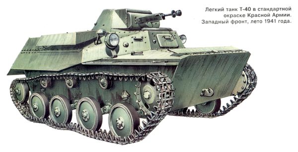 Танк Т-40, в стандартной окраске
