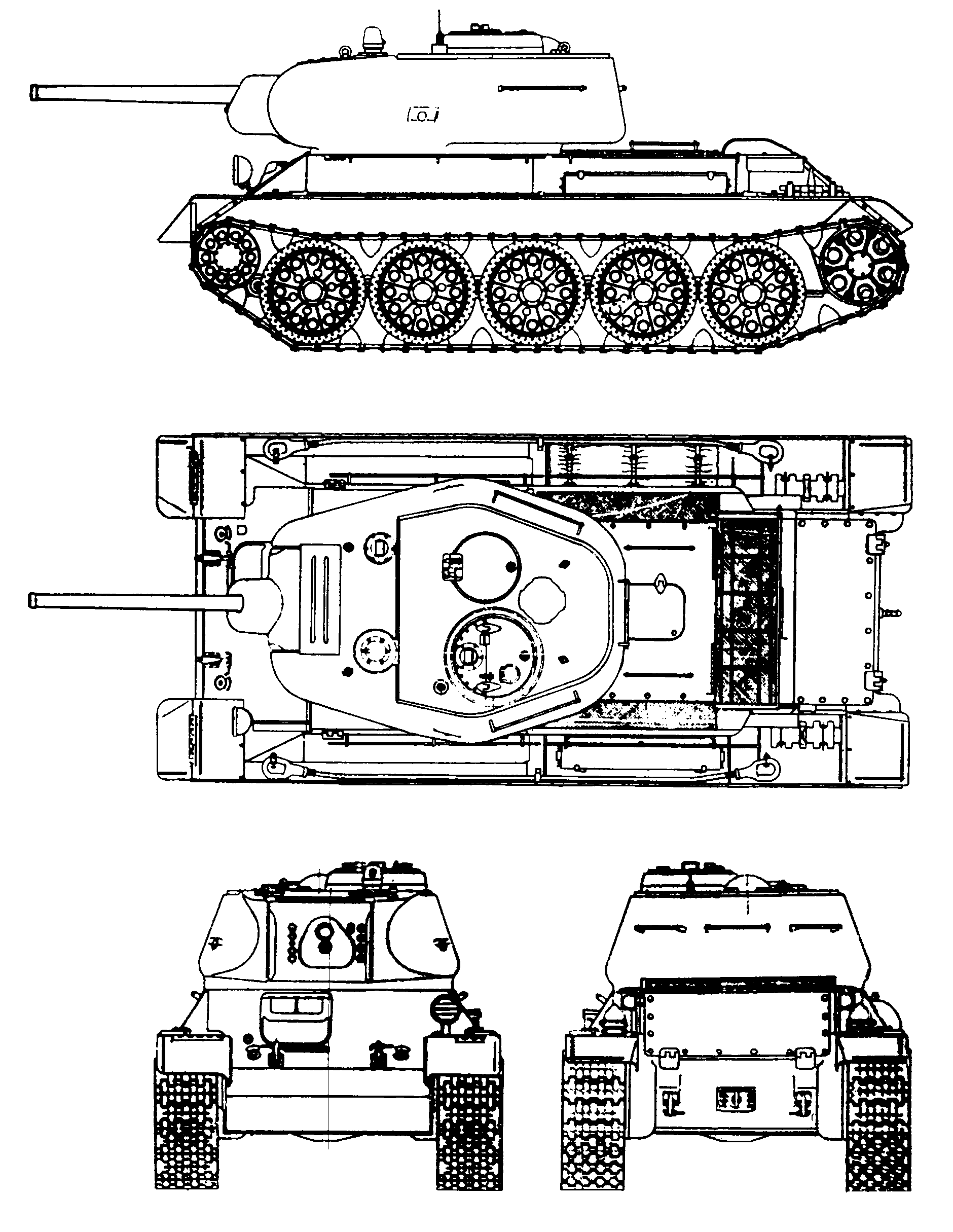 Танк Т-43, чертёж