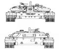 танк Т-44, чертёж, вид спереди, сзади